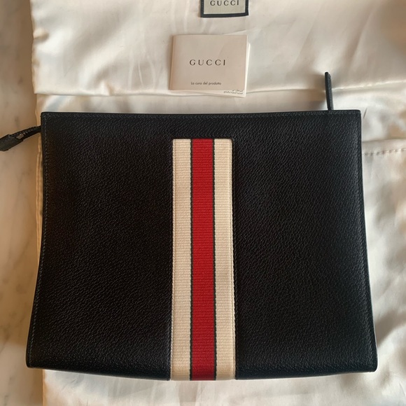 Gucci Striped Leather Pouch - Picture 3 of 4